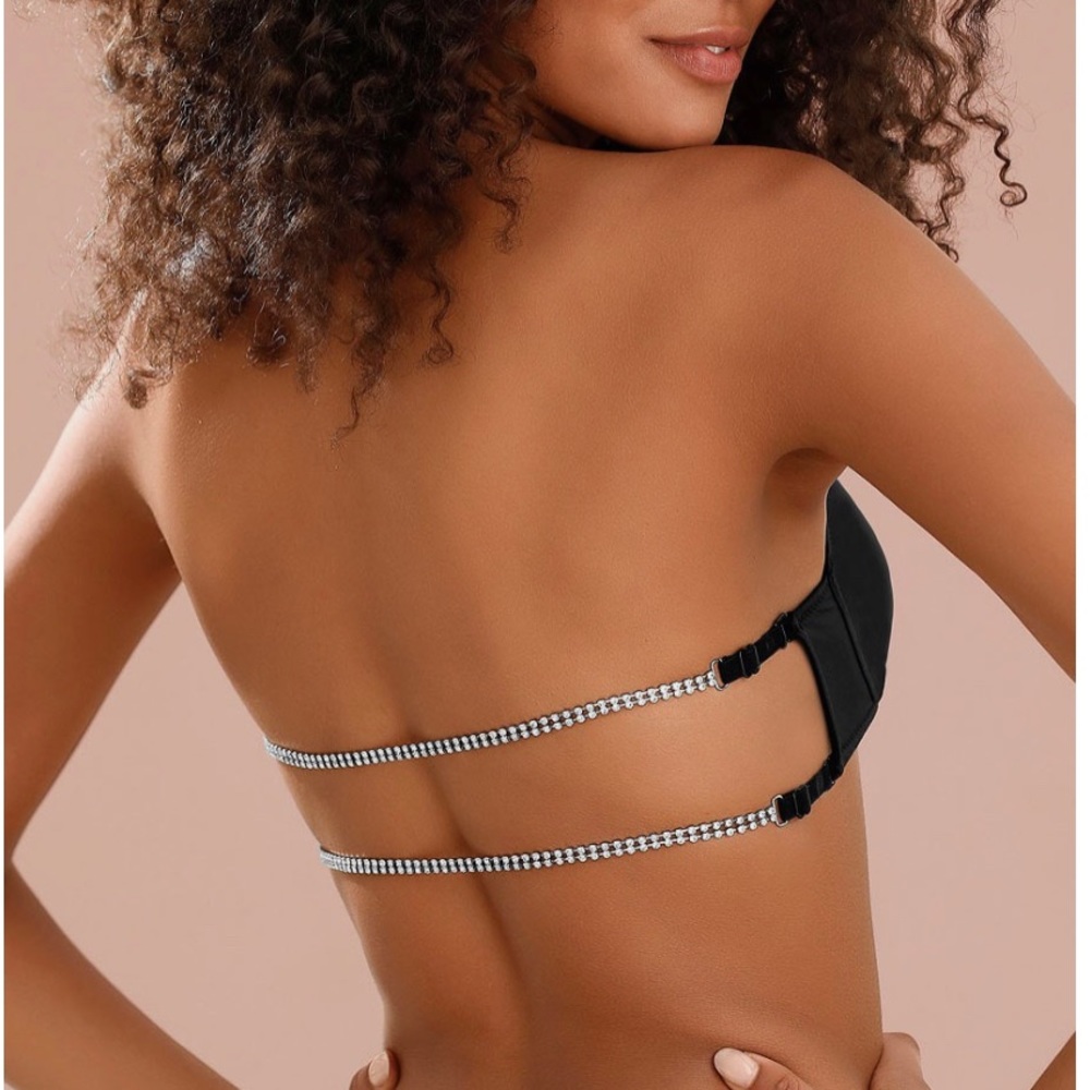 🦋Rhinestones Bra For Backless Dresses And Tops 36C Black